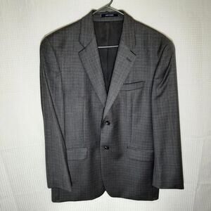 Ralph Lauren 44R Blazer Gray Houndstooth 100% Wool Jacket Made in Canada